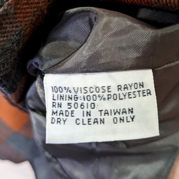 Vintage Petite Sophisticate Fall Plaid Blazer Size 8 Double Breasted 90s Jacket - Picture 4 of 7